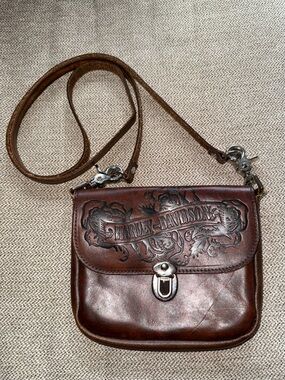 Harley‑Davidson Dark Brown Leather Embossed Crossbody